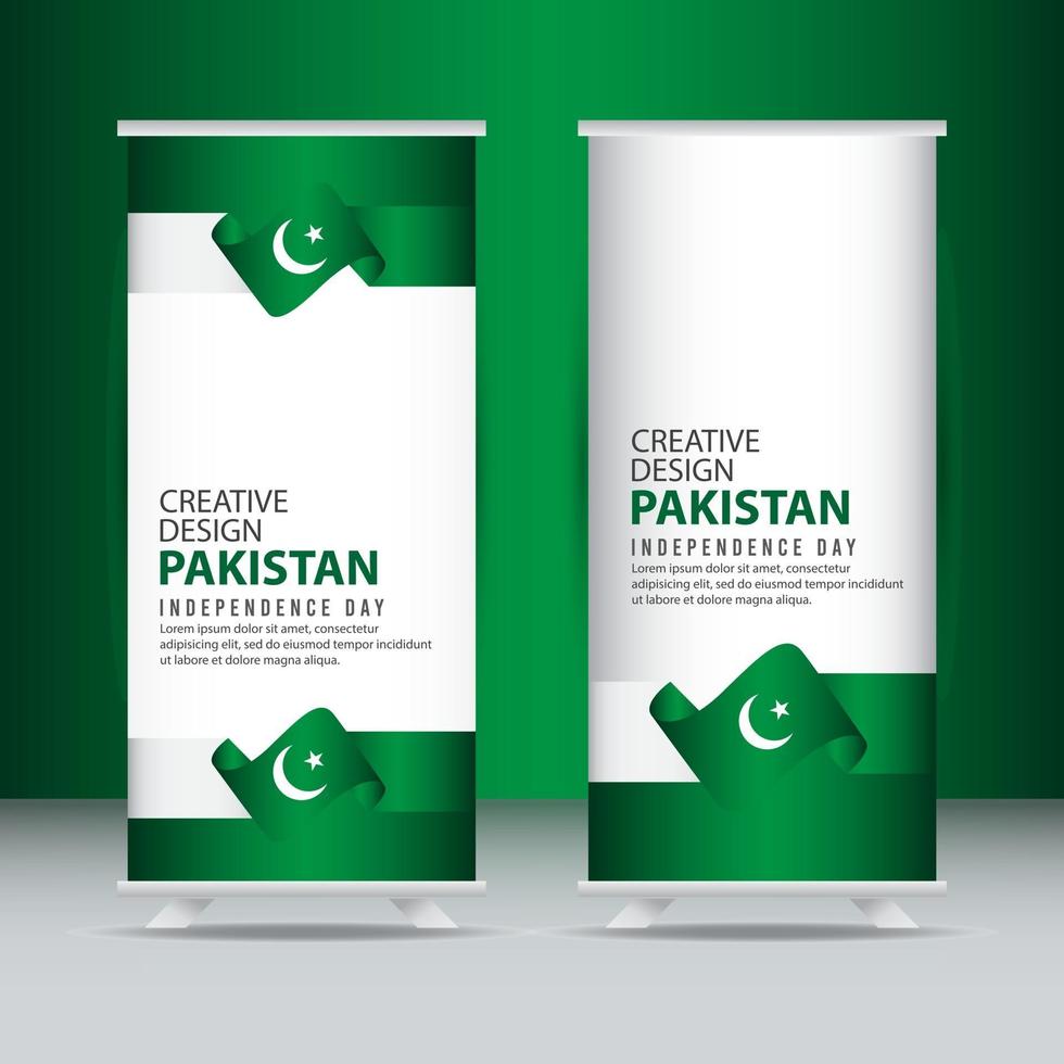 modello di vettore dell'illustrazione di progettazione creativa del manifesto di celebrazione del giorno dell'indipendenza del pakistan