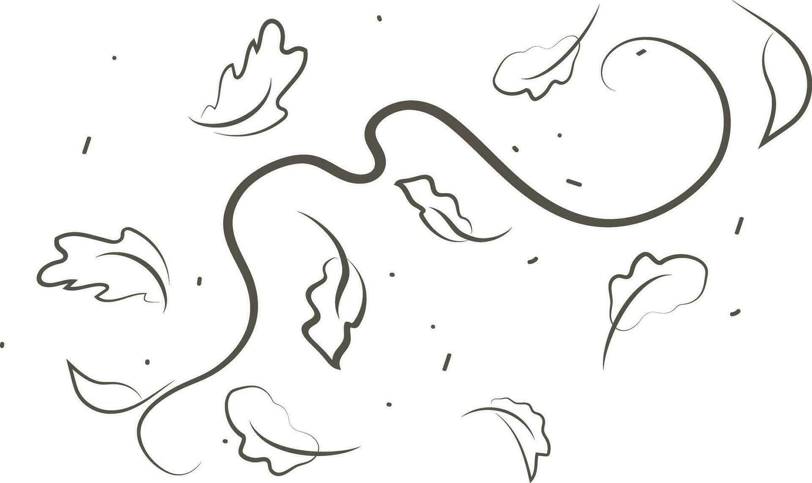 schema disegno di un' respiro di vento.vento soffio impostato nel linea style.wave fluente illustrazione con mano disegnato scarabocchio cartone animato stile. vettore