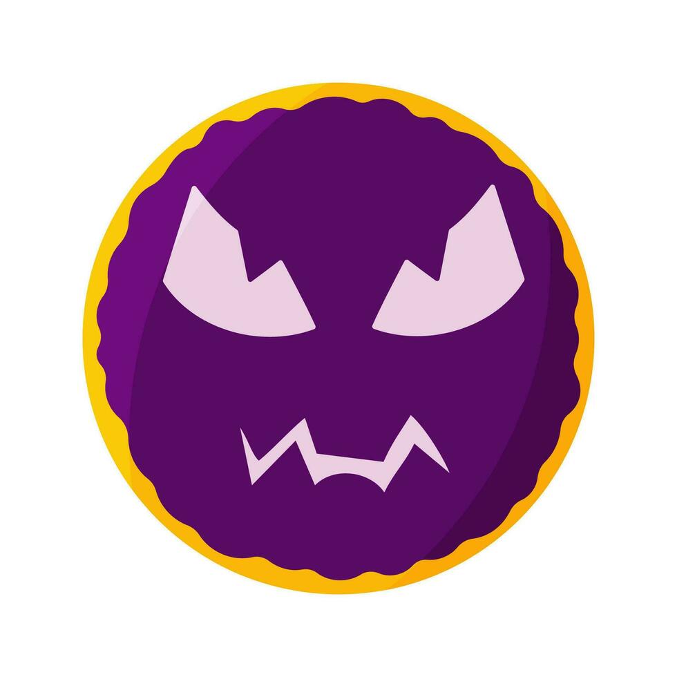 ciambella emoticon Halloween dolce il giro elemento icona vettore