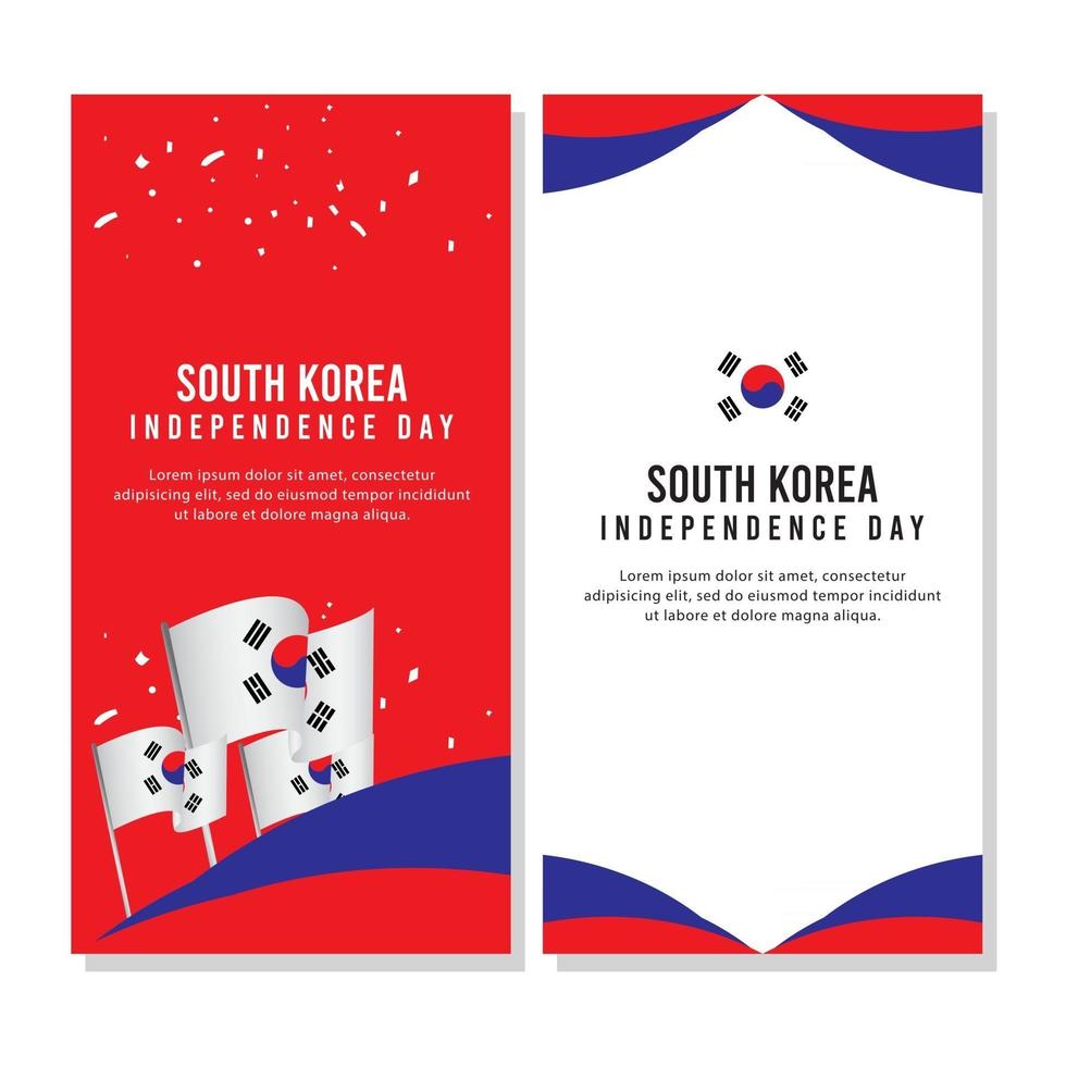 modello di vettore dell'illustrazione di progettazione creativa di celebrazione del giorno dell'indipendenza della corea del sud
