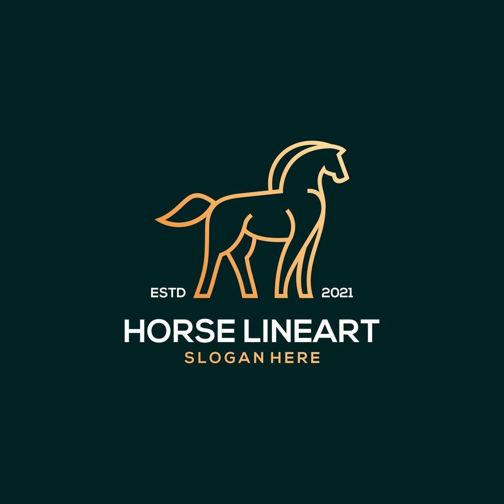 illustrazione di lusso del logo di arte della linea di cavallo vettore