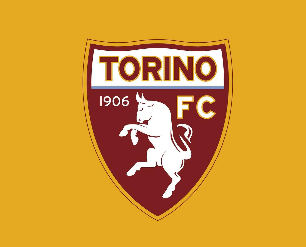 torino fc club logo simbolo serie un' calcio Calcio Italia astratto design vettore illustrazione con giallo sfondo