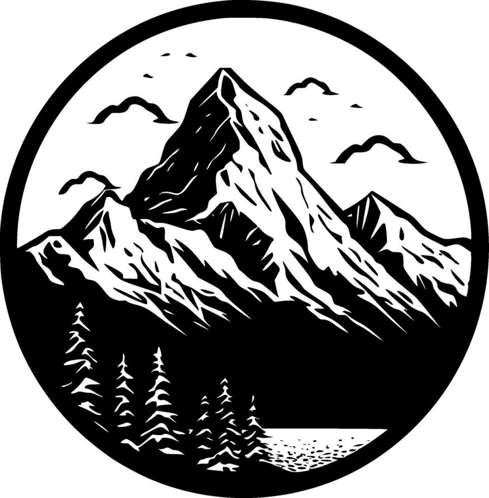montagne, minimalista e semplice silhouette - vettore illustrazione