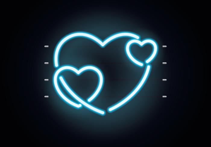 Cuore Neon Wall vettore