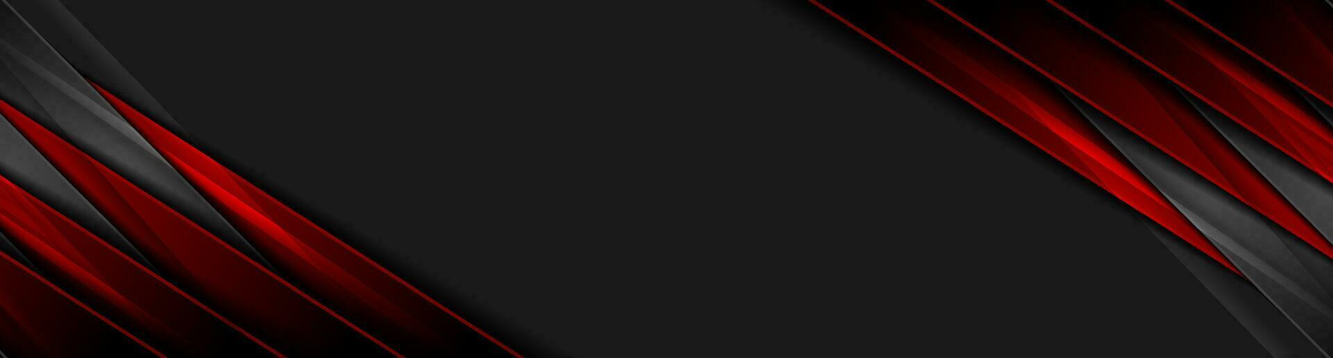 alto contrasto rosso nero astratto Tech aziendale bandiera design vettore