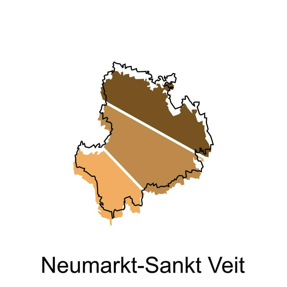 carta geografica di neumarkt sankt veit geometrico colorato illustrazione design modello, Germania nazione carta geografica su bianca sfondo vettore