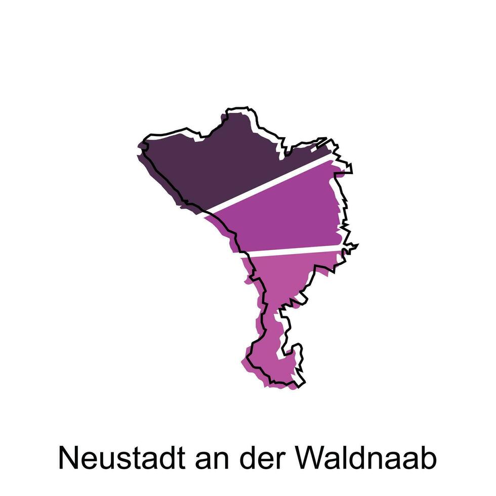 carta geografica di neustadt un der waldnaab geometrico colorato illustrazione design modello, Germania nazione carta geografica su bianca sfondo vettore