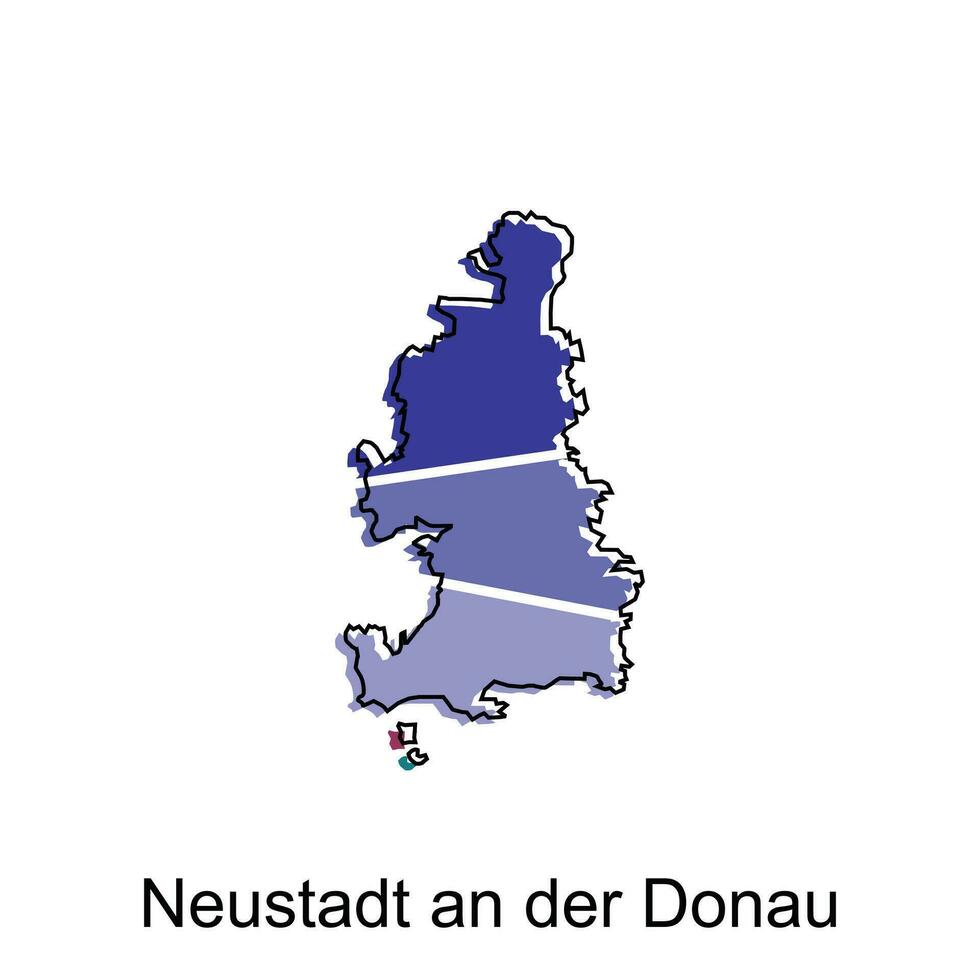 carta geografica di neustadt un der donau geometrico colorato illustrazione design modello, Germania nazione carta geografica su bianca sfondo vettore