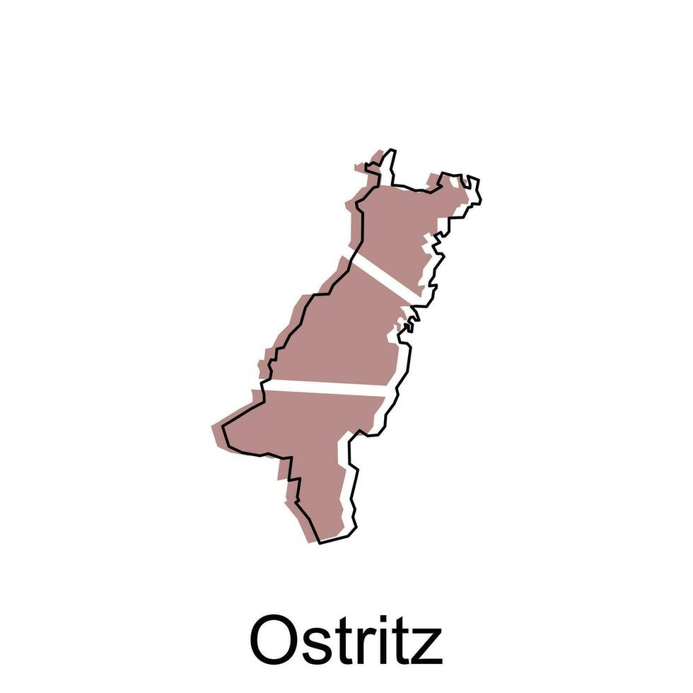 carta geografica di ostriz geometrico colorato illustrazione design modello, Germania nazione carta geografica su bianca sfondo vettore