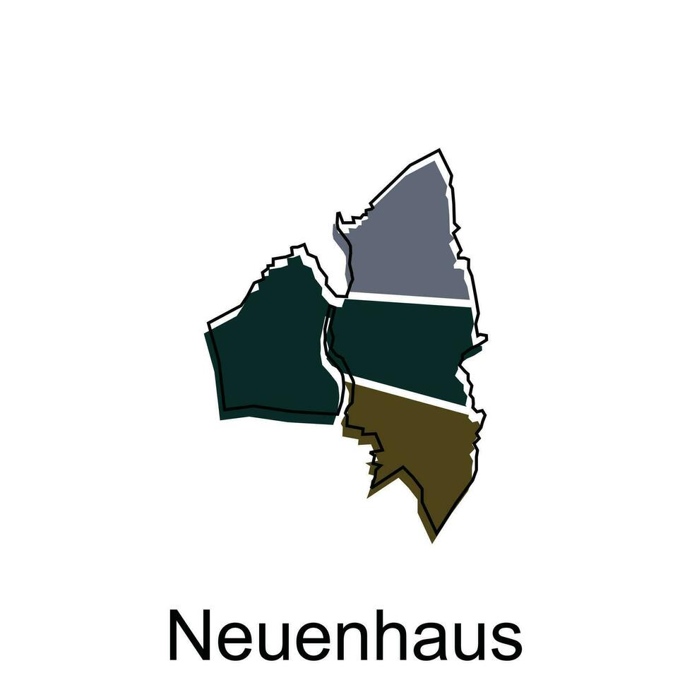 carta geografica di Neuenhaus, mondo carta geografica internazionale vettore modello con schema grafico schizzo stile isolato su bianca sfondo