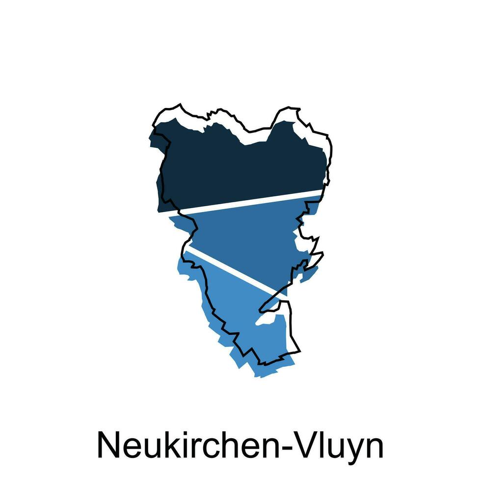 neukirchen vluyn carta geografica. vettore carta geografica di il Tedesco nazione. frontiere di per il tuo infografica. vettore illustrazione design modello