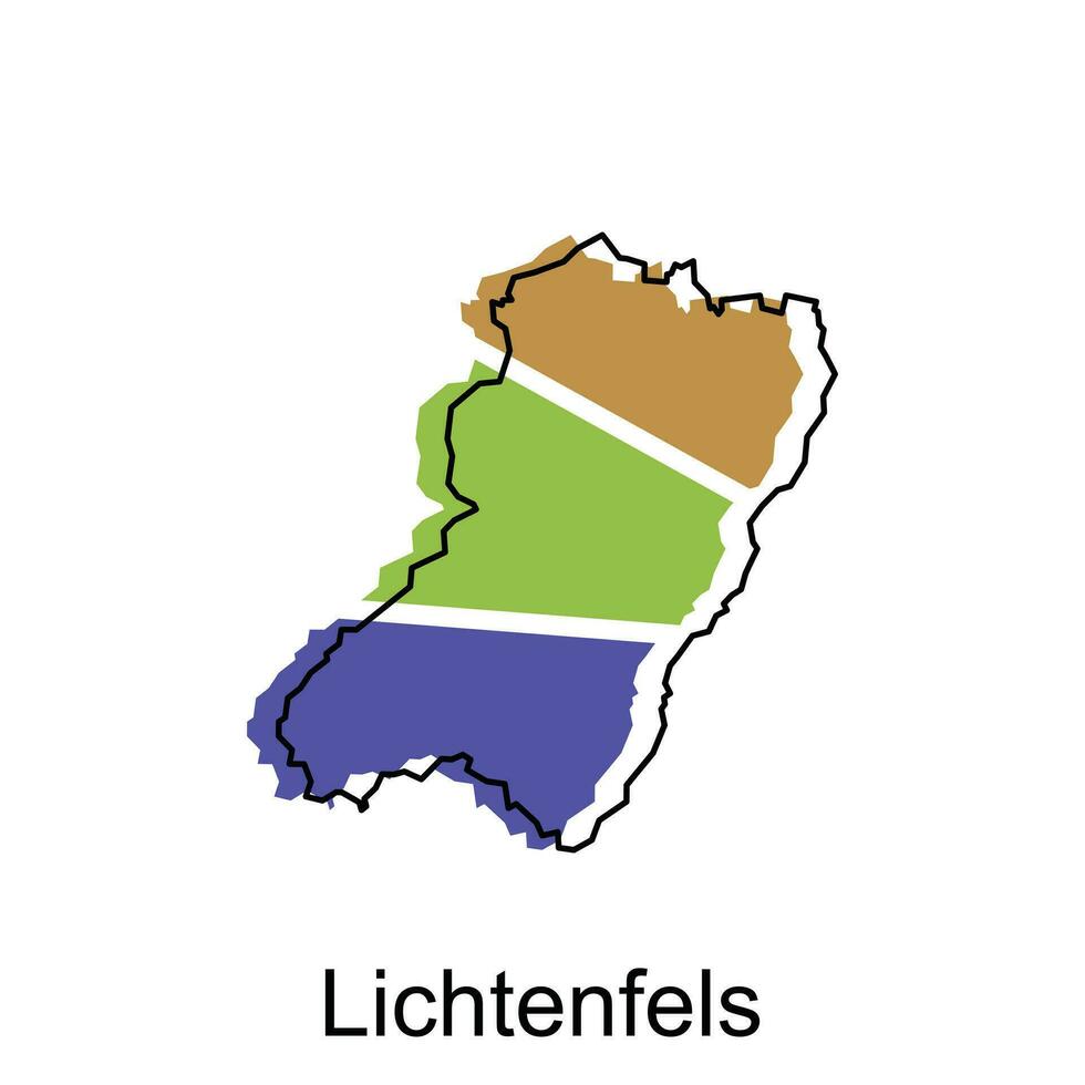 carta geografica di lichtenfels vettore illustrazione design modello, adatto per il tuo azienda