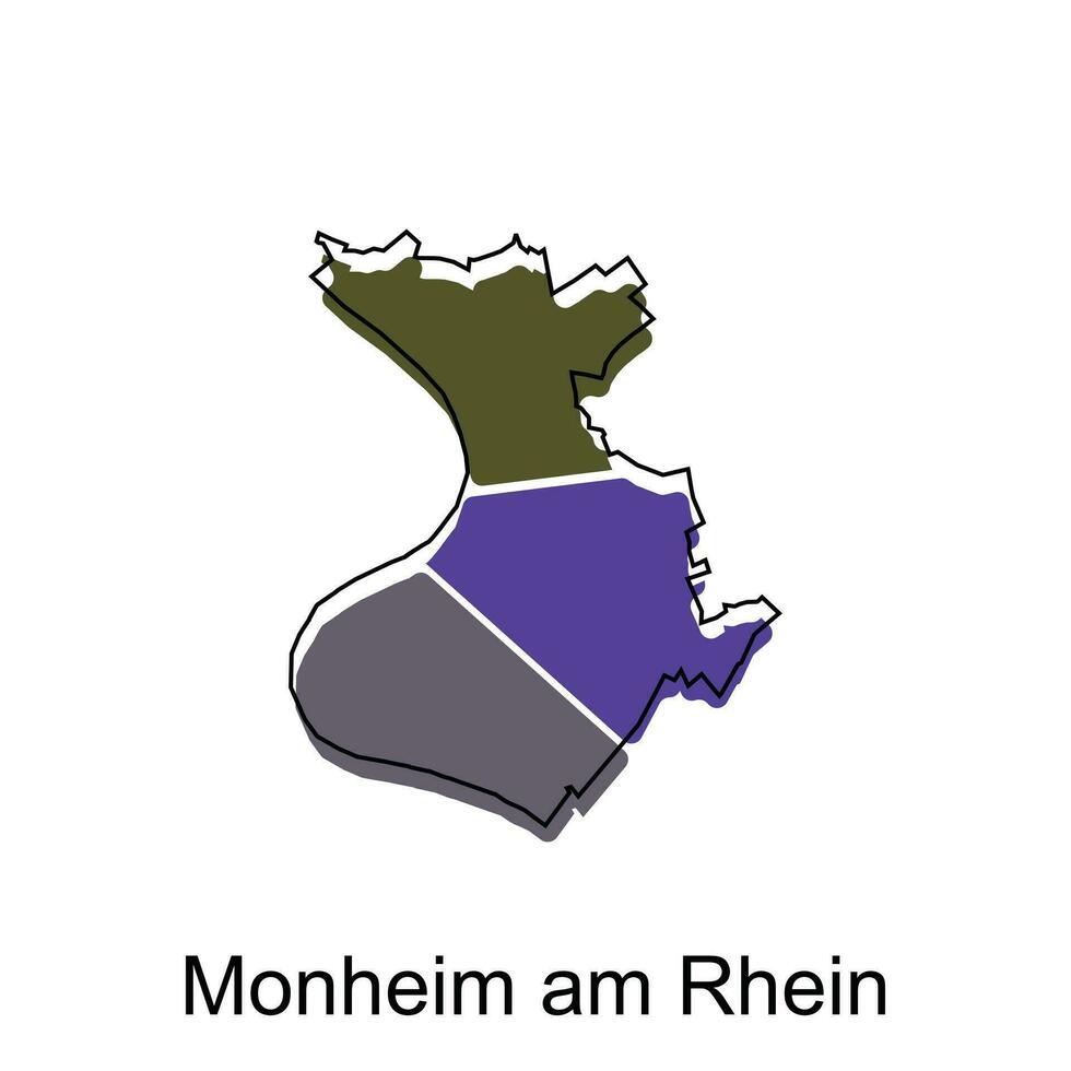 monheim am rhein città carta geografica. vettore carta geografica di Tedesco nazione design modello con schema grafico colorato stile su bianca sfondo