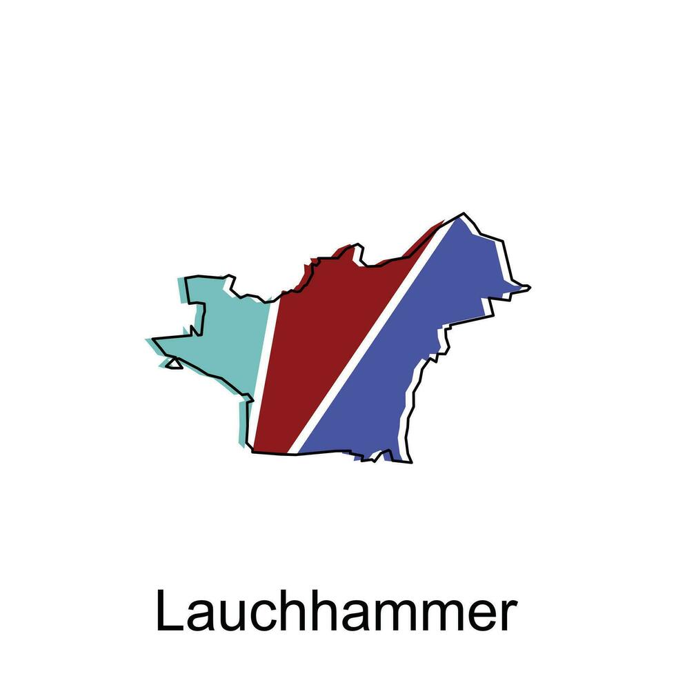 launchhammer città di Germania carta geografica vettore illustrazione, vettore modello con schema grafico schizzo stile su bianca sfondo