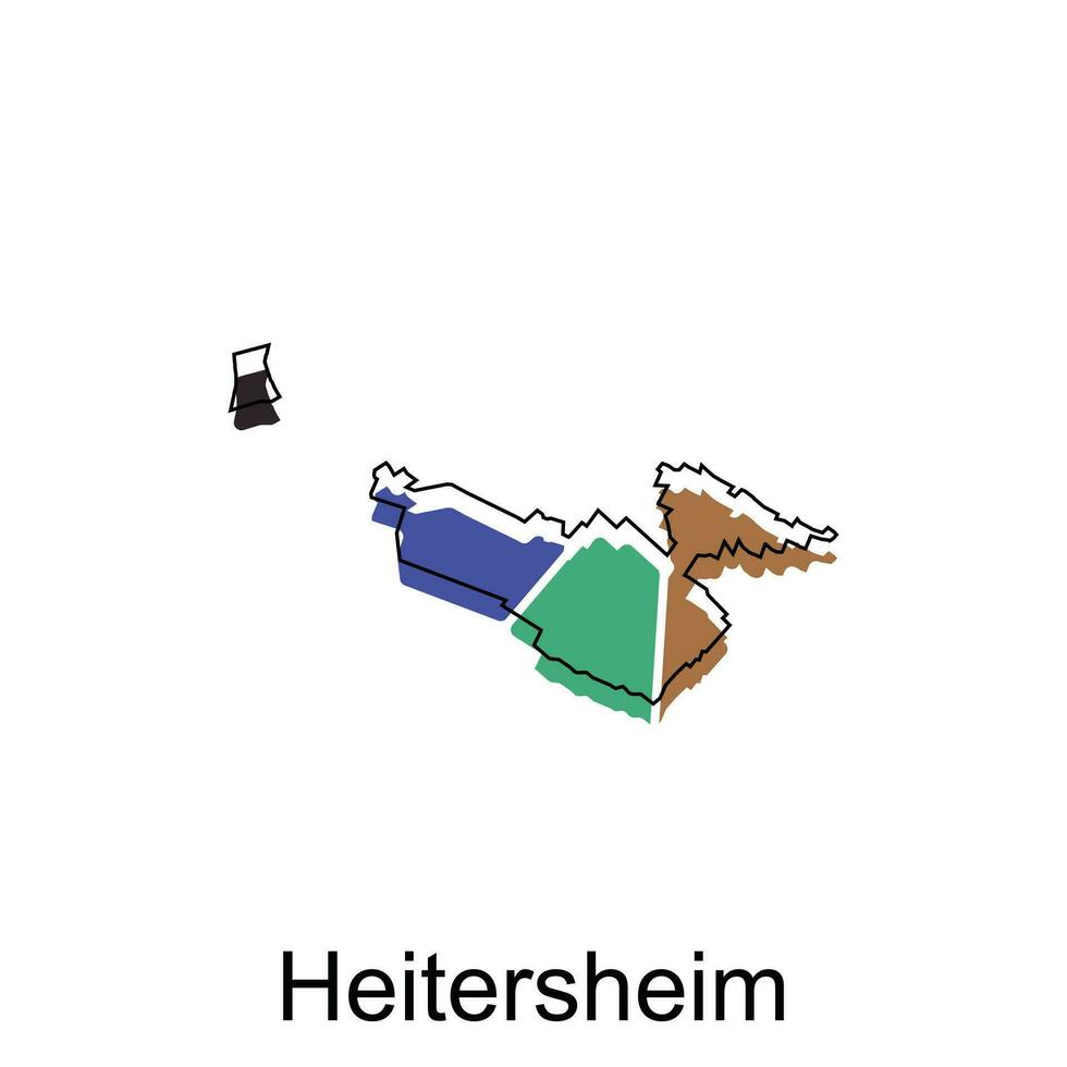 heitersheim città carta geografica illustrazione. semplificato carta geografica di Germania nazione vettore design modello