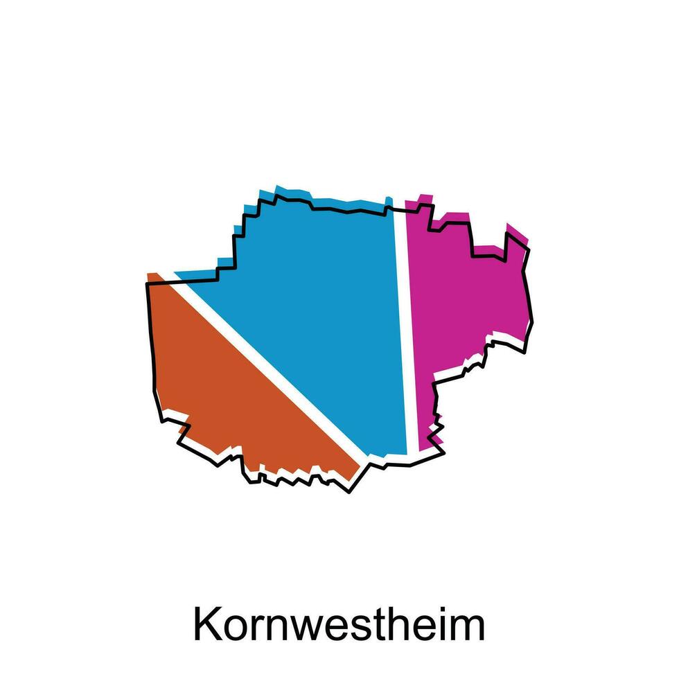 kornwestheim città carta geografica illustrazione. semplificato carta geografica di Germania nazione vettore design modello