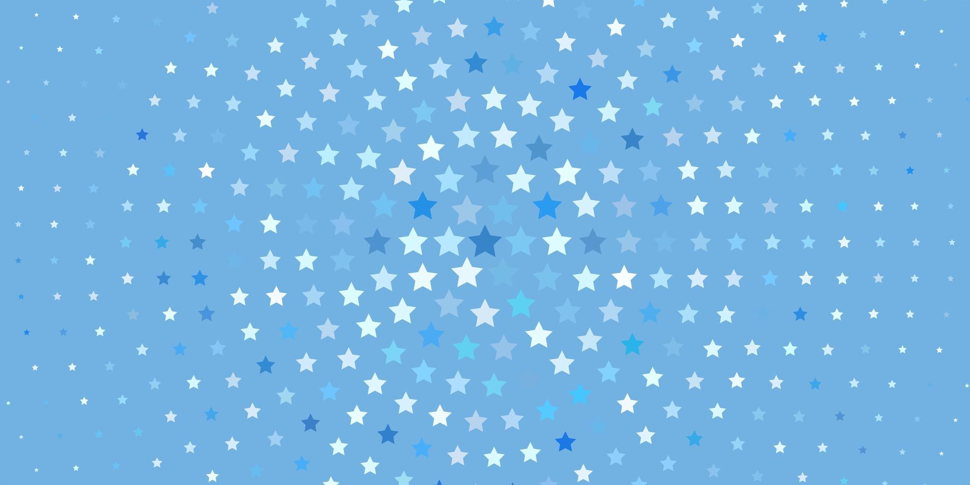 modello vettoriale azzurro con stelle al neon. sfocatura del design decorativo in stile semplice con le stelle. modello per annuncio di capodanno, libretti.