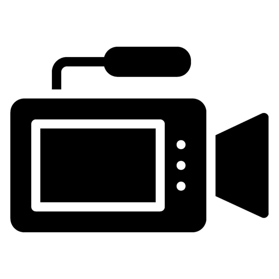 icona del glifo con videocamera vettore