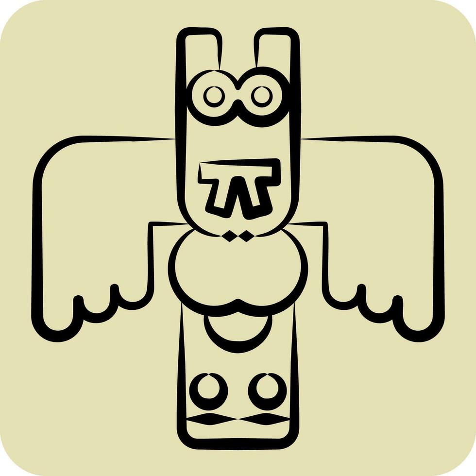 icona totem. relazionato per alaska simbolo. mano disegnato stile. semplice design modificabile. semplice illustrazione vettore