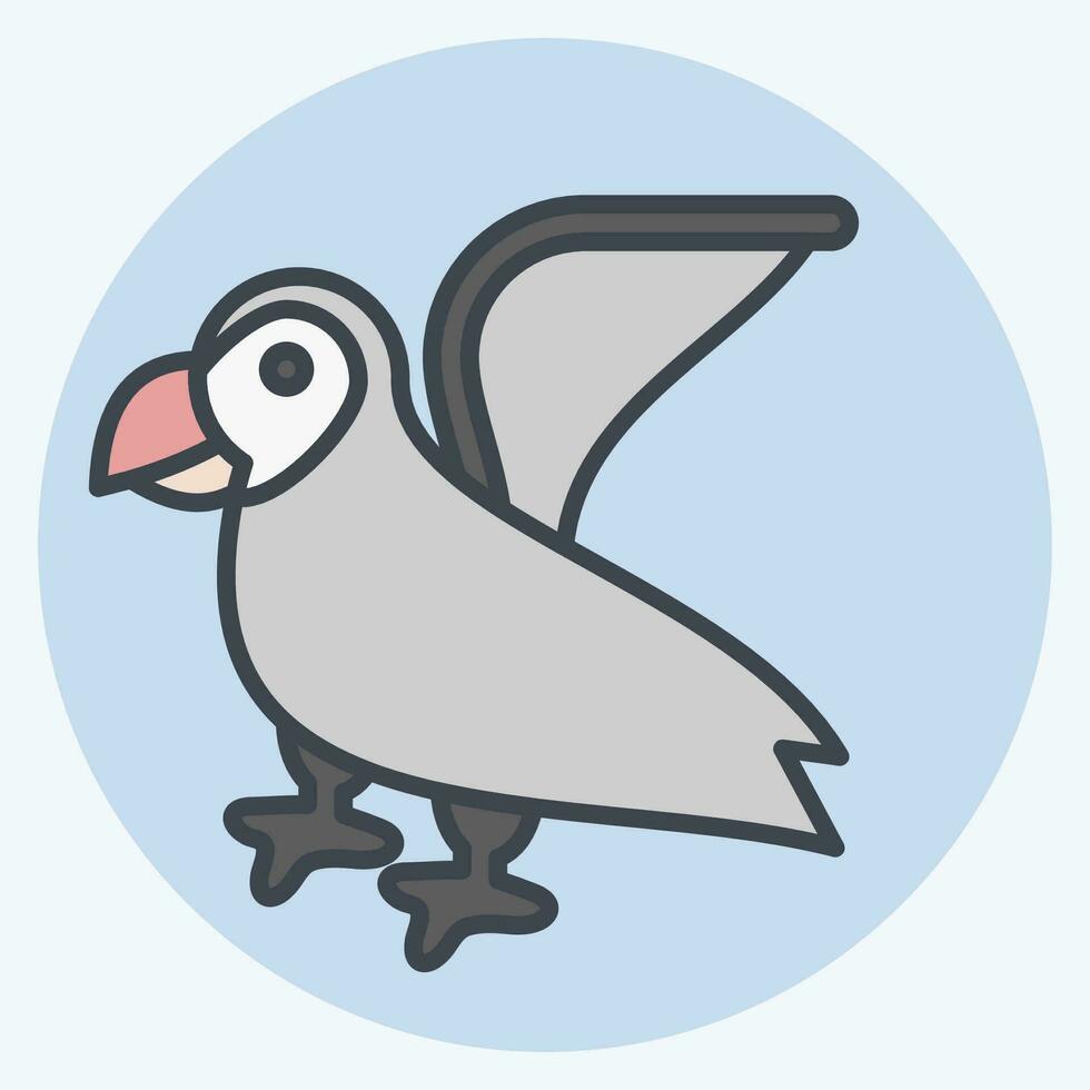 icona pulcinella di mare. relazionato per alaska simbolo. colore compagno stile. semplice design modificabile. semplice illustrazione vettore