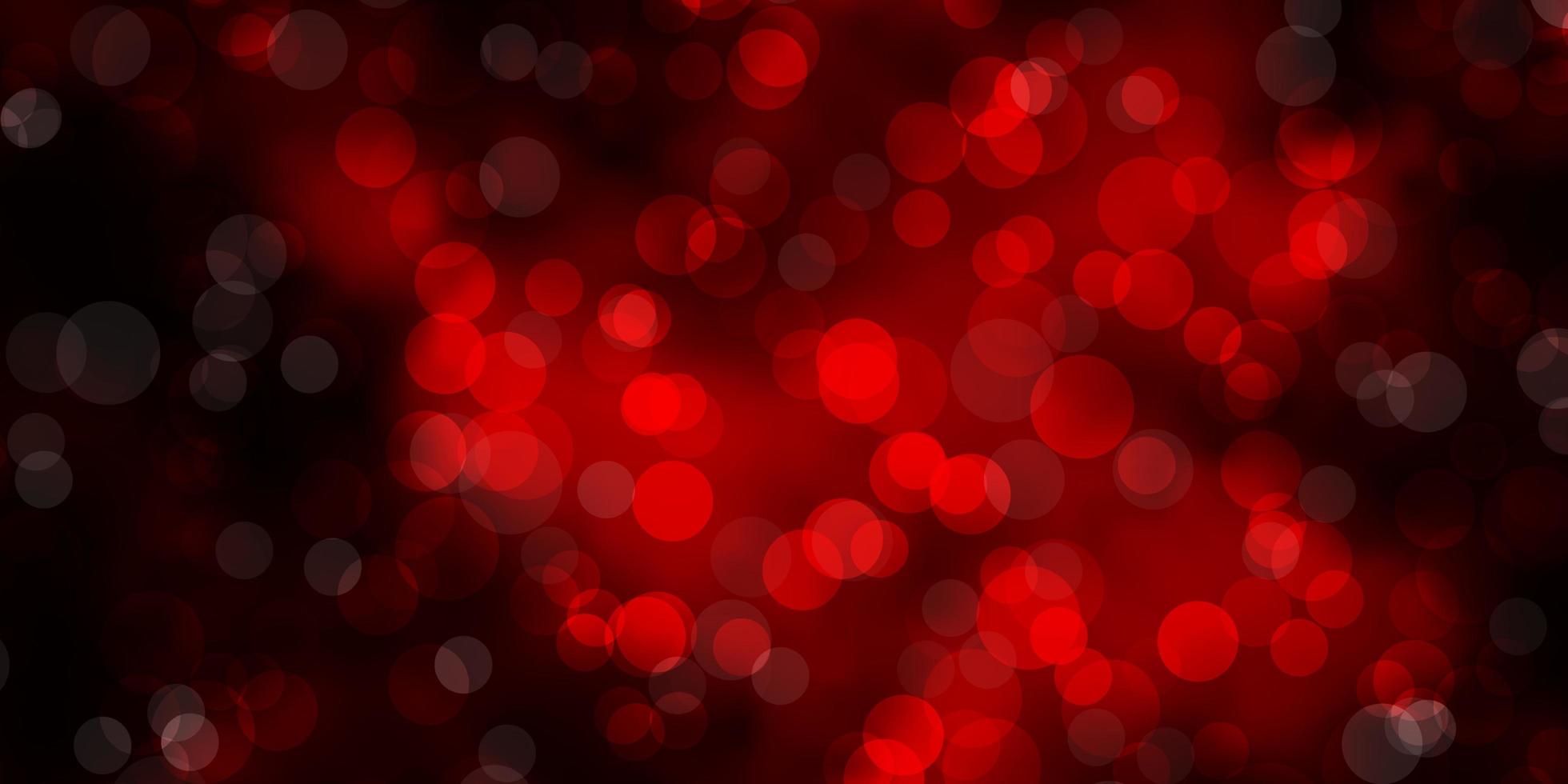 sfondo vettoriale rosso scuro con cerchi. illustrazione astratta glitter con gocce colorate. modello per siti Web, pagine di destinazione.