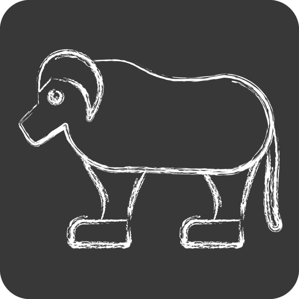 icona qiviut. relazionato per alaska simbolo. gesso stile. semplice design modificabile. semplice illustrazione vettore