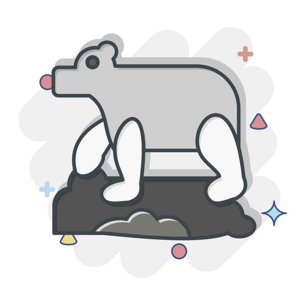 icona polare orso. relazionato per alaska simbolo. comico stile. semplice design modificabile. semplice illustrazione vettore