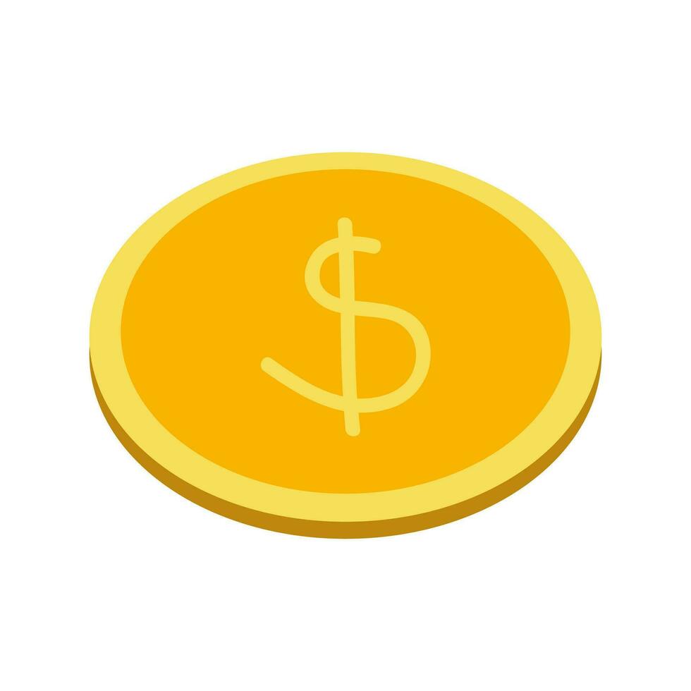 i soldi piatto illustrazione. dollari e oro monete pila. ricchezza e bancario icona. isolato su bianca sfondo. vettore