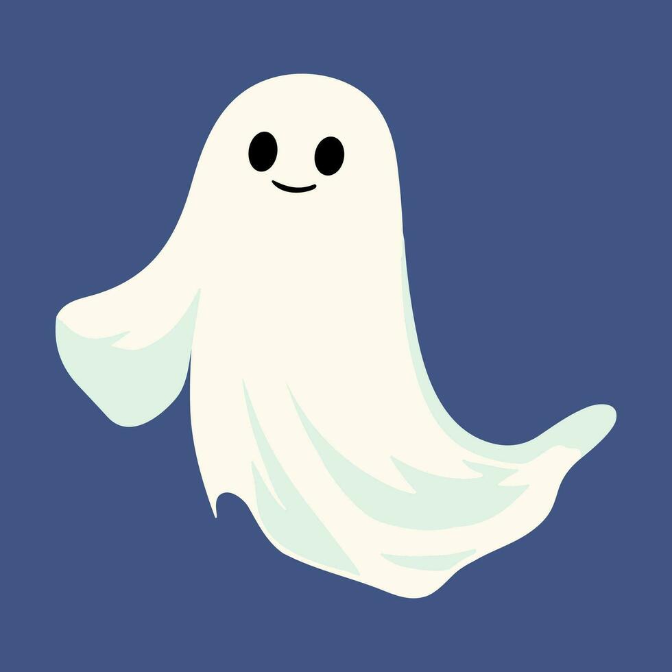carino fantasma personaggio stile, e piatto design. vettore illustrazioni per Halloween giorno.