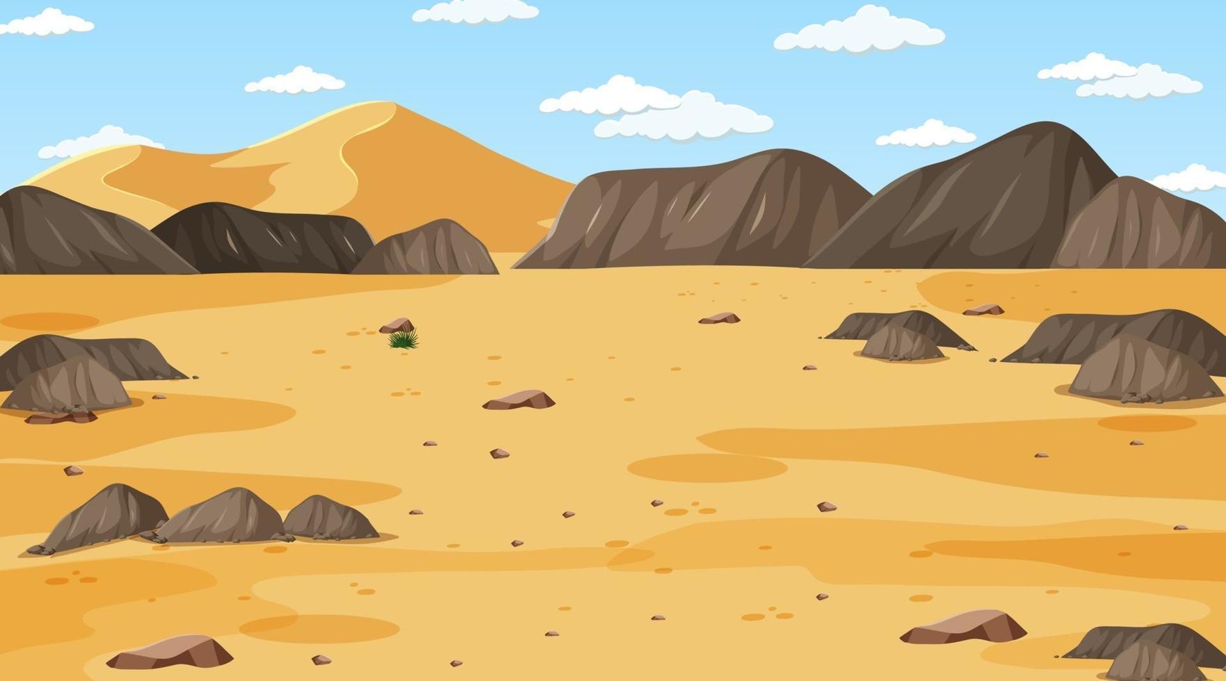 paesaggio della foresta del deserto alla scena diurna vettore