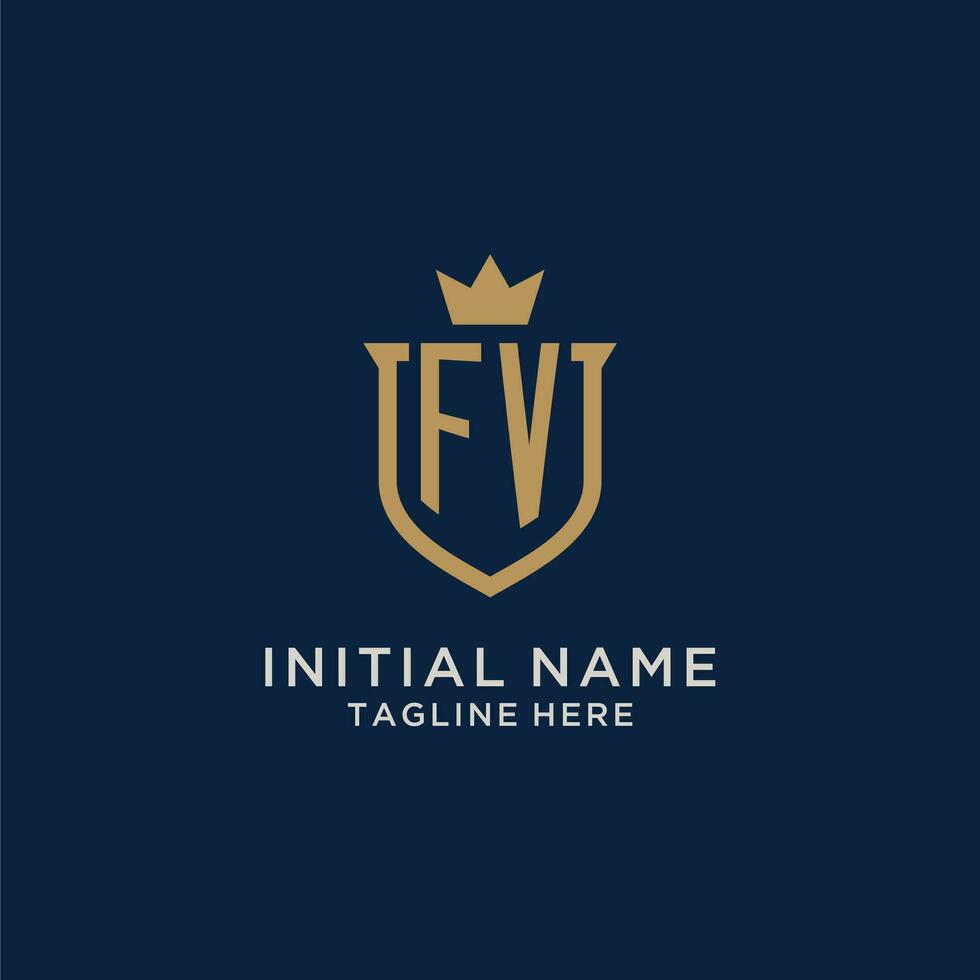 fv iniziale scudo corona logo vettore