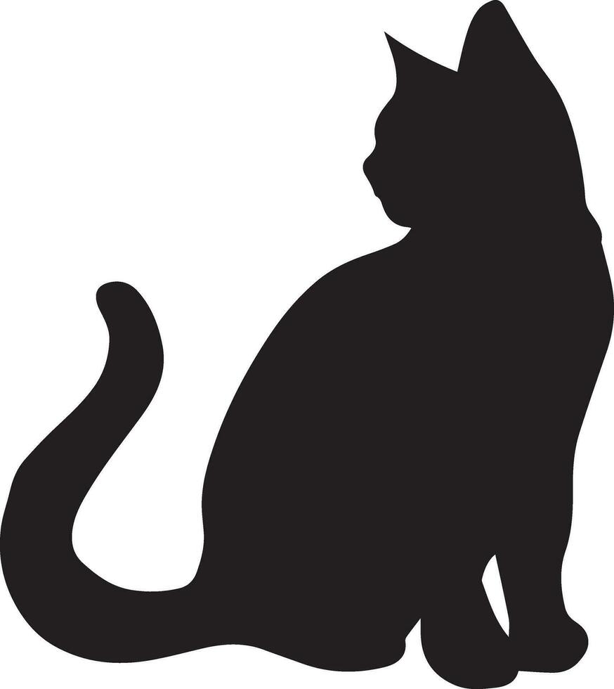 gatto vettore silhouette illustrazione nero colore