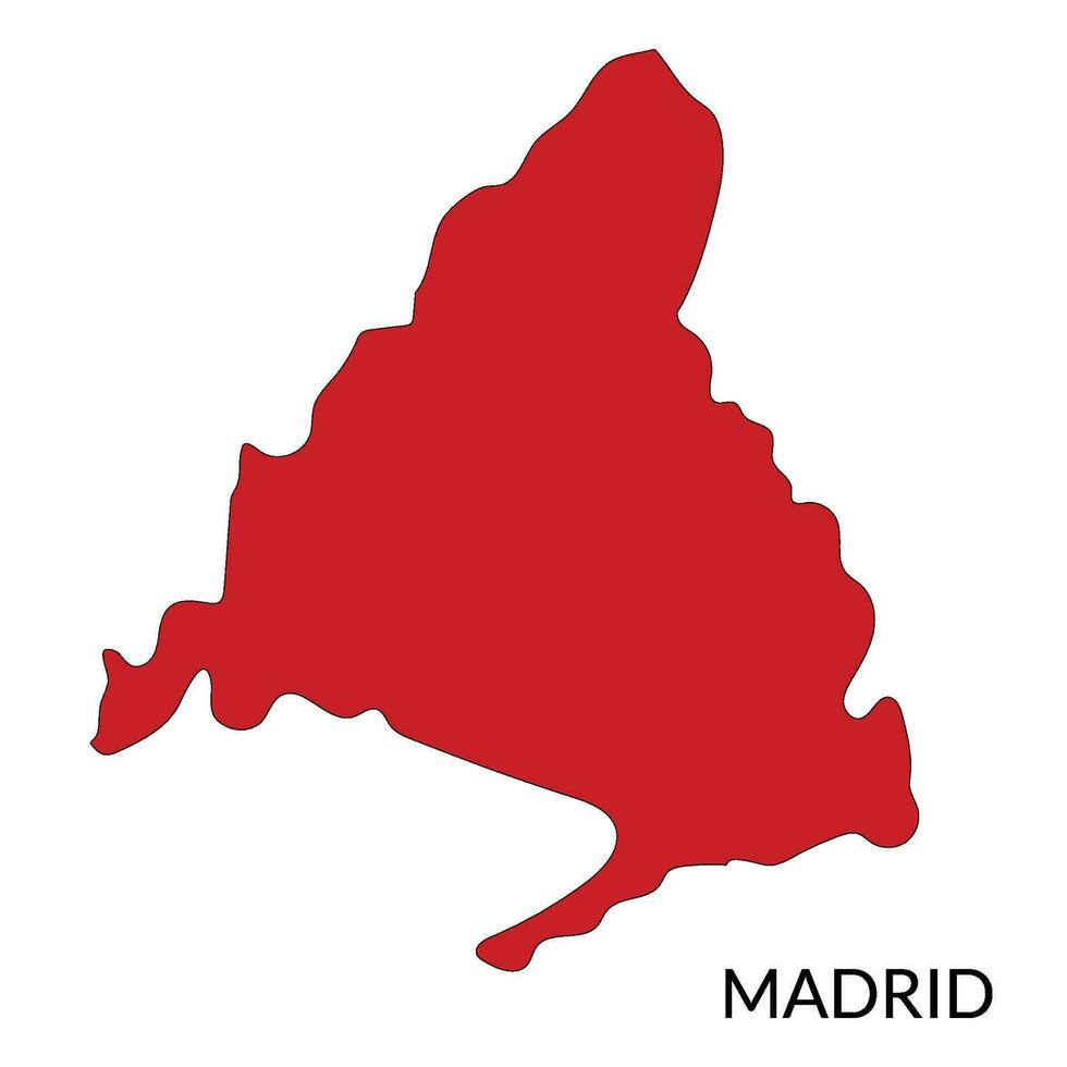 Madrid carta geografica, capitale città di Spagna carta geografica nel rosso colore vettore