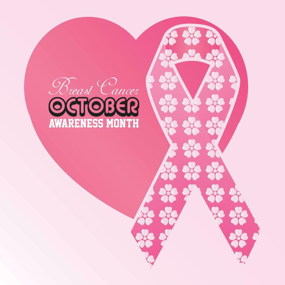progettazione del mese di consapevolezza del cancro al seno vettore