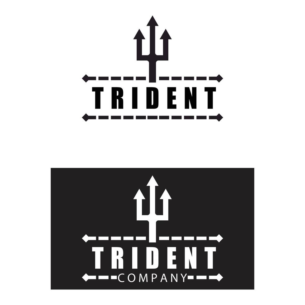 tombak trident vintage dari poseidon nettuno dio tritone re desain logo vettore