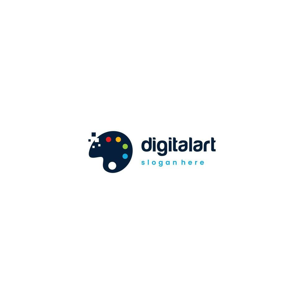 digitale arte logo, digitale tavolozza logo design moderno concetto vettore