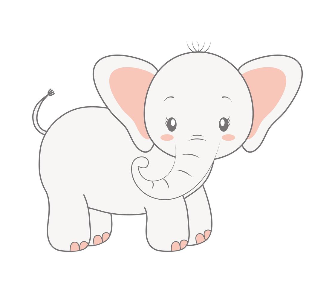illustrazione di elefante carino vettore