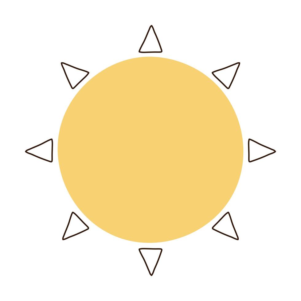 rappresentazione del sole giallo vettore