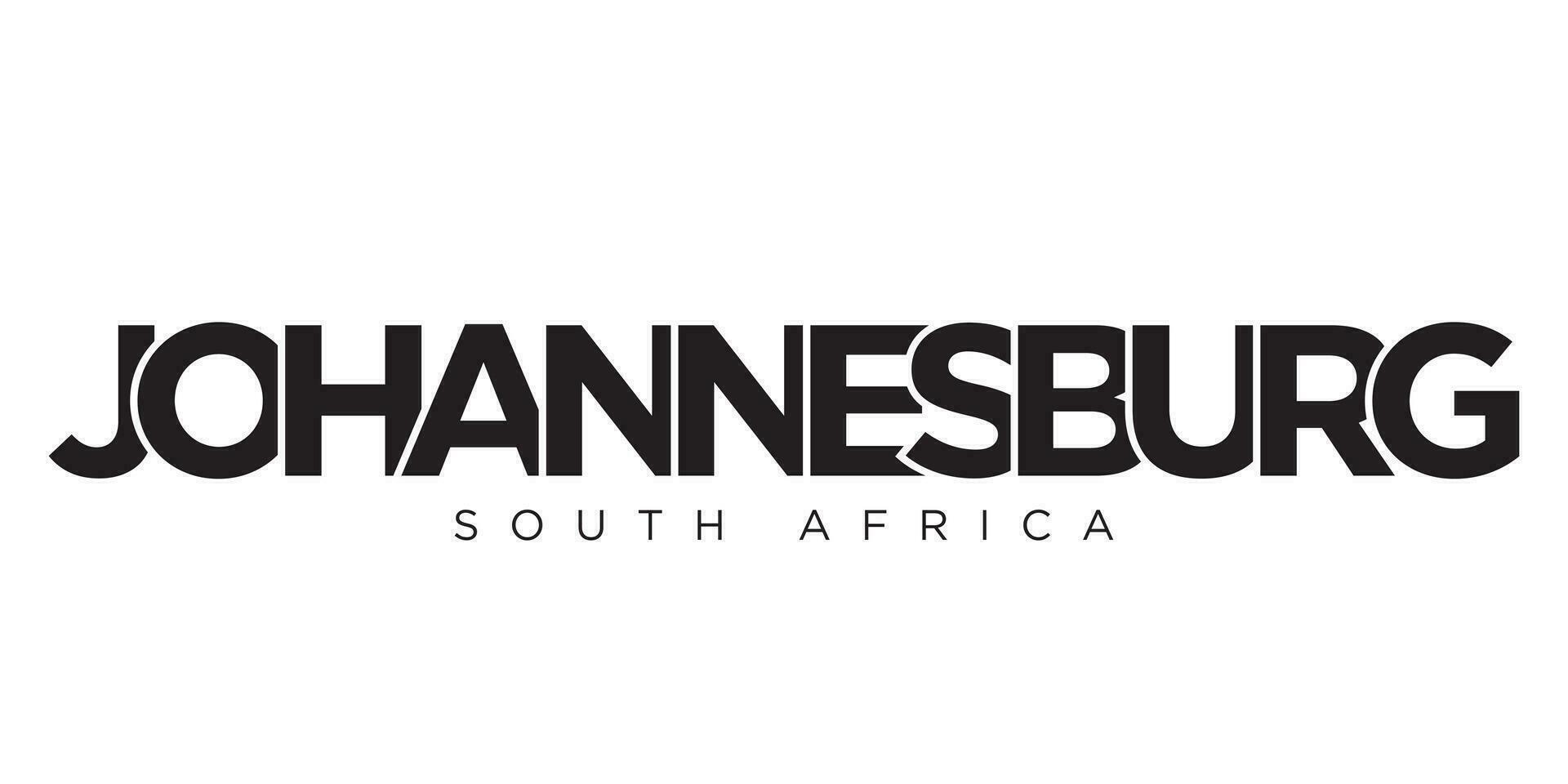 johannesburg nel il Sud Africa emblema. il design Caratteristiche un' geometrico stile, vettore illustrazione con grassetto tipografia nel un' moderno font. il grafico slogan scritta.