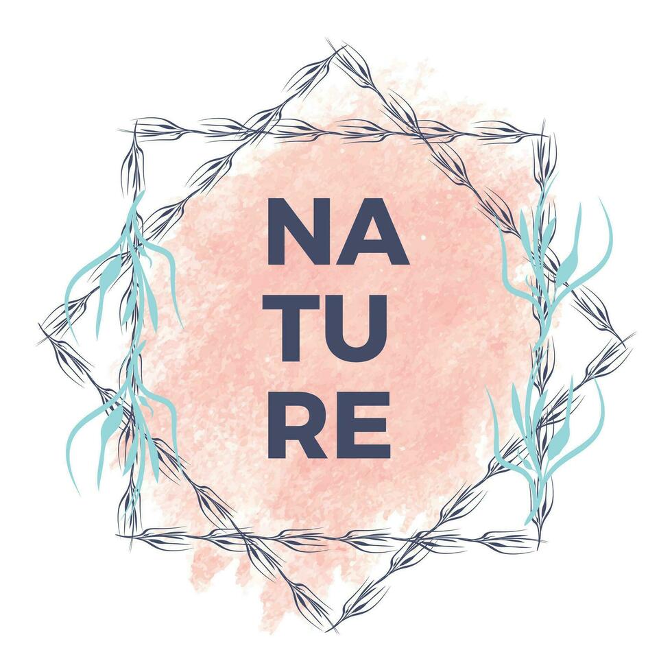 natura montatura con mano disegnato foglie, design modelli nel linea stile. vettore botanico schema frontiere. uso per nozze inviti, saluto carte, sociale media storie, etichetta