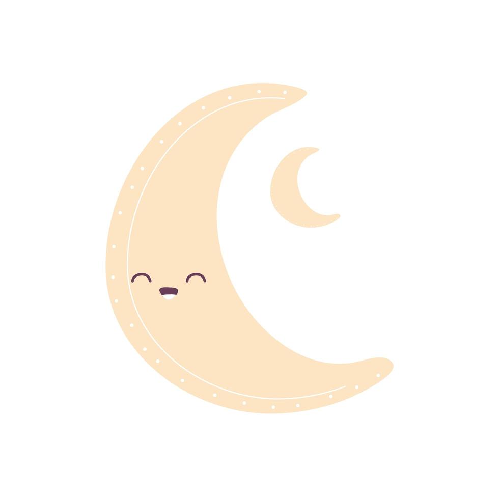 luna sorridente su sfondo bianco vettore