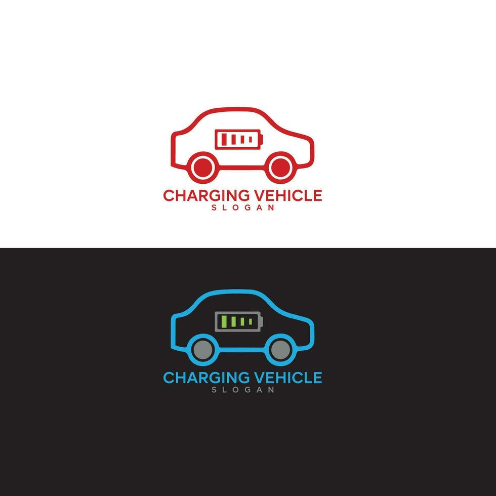 elettrico veicolo ricarica stazione logo. elettrico auto icona logo design vettore
