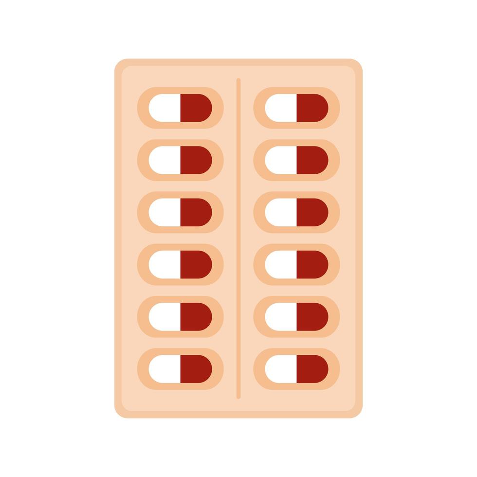 tablet pillola su sfondo bianco vettore