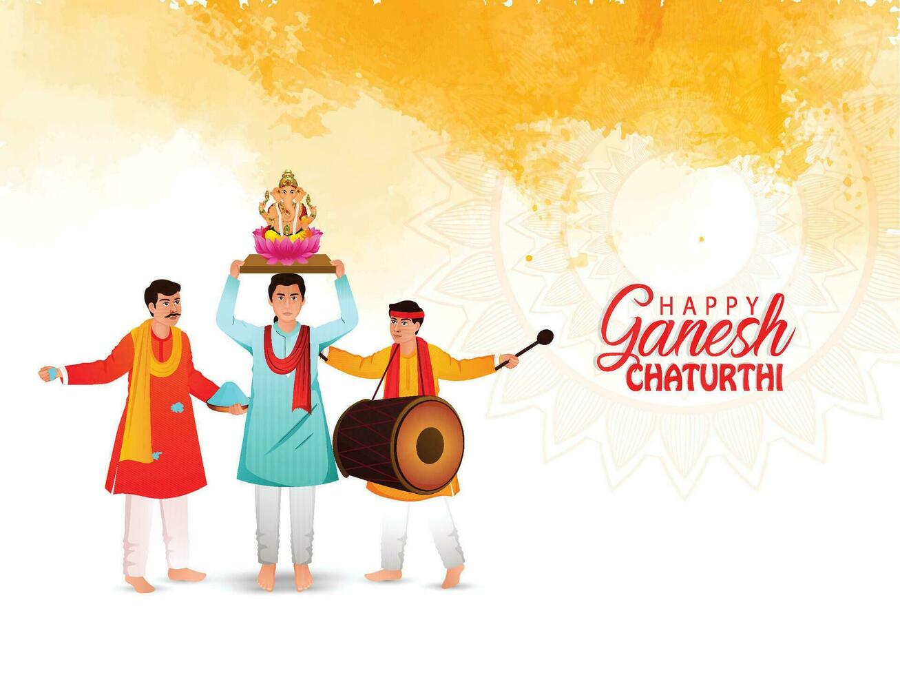 contento ganesh visarjan Festival di India celebrazione vettore