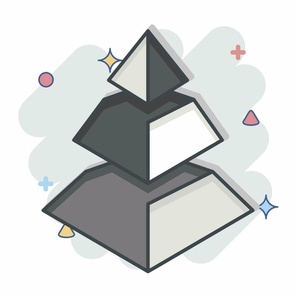 icona piramide grafico. relazionato per 3d visualizzazione simbolo. comico stile. semplice design modificabile. semplice illustrazione vettore