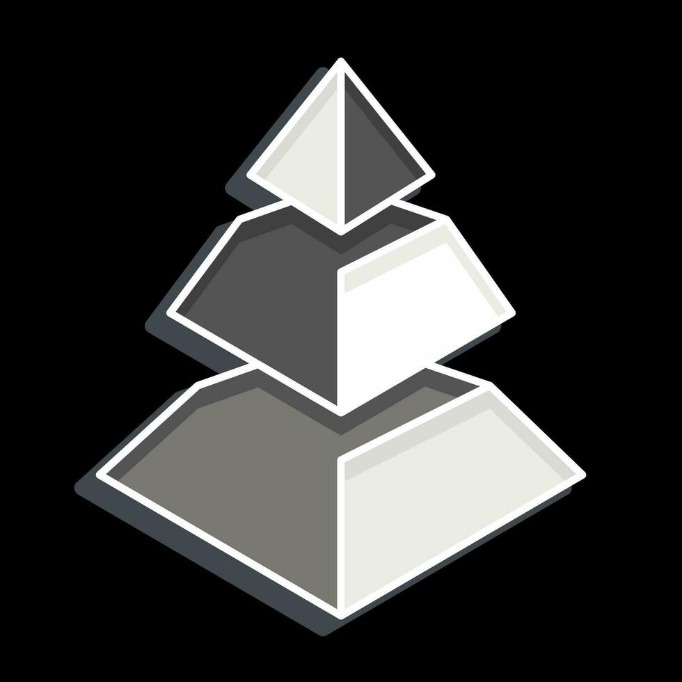icona piramide grafico. relazionato per 3d visualizzazione simbolo. lucido stile. semplice design modificabile. semplice illustrazione vettore
