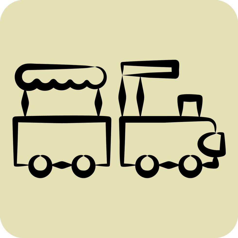 icona treno. relazionato per divertimento parco simbolo. mano disegnato stile. semplice design modificabile. semplice illustrazione vettore