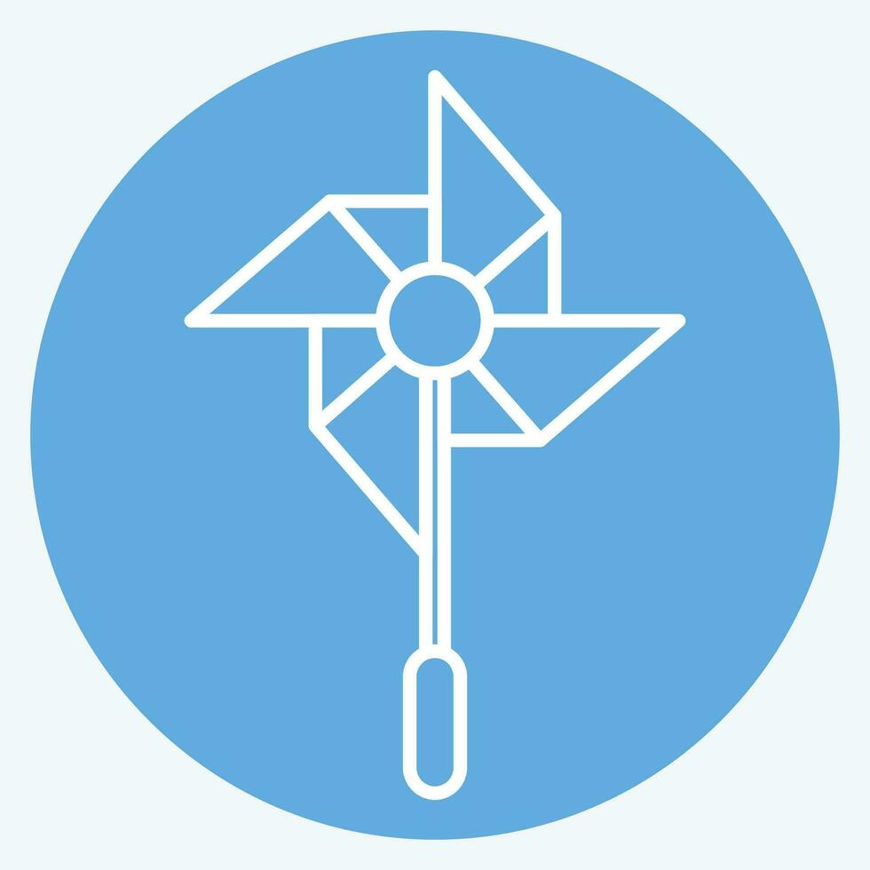 icona mulino a vento. relazionato per divertimento parco simbolo. blu occhi stile. semplice design modificabile. semplice illustrazione vettore