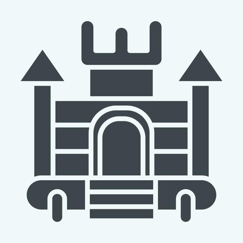 icona gonfiabile castello. relazionato per divertimento parco simbolo. glifo stile. semplice design modificabile. semplice illustrazione vettore