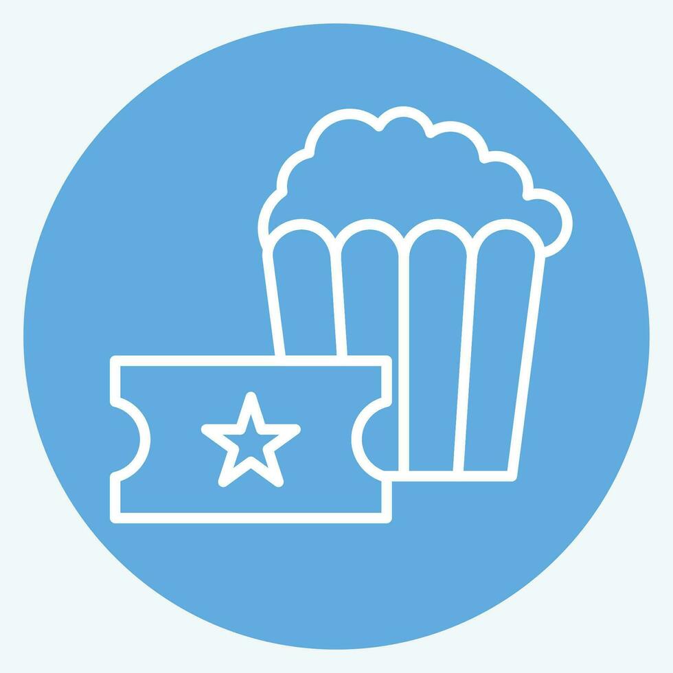 icona Popcorn. relazionato per divertimento parco simbolo. blu occhi stile. semplice design modificabile. semplice illustrazione vettore